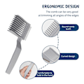 Miniatyrbild 3 av 6: 2-Pcs Barber Fade Combs Hårklippskam GRÅ Kamm för skjutmått Tryck- och saxkam med långt skaft