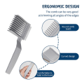 Miniatyrbilde 3 av 6: 2 stk Barber Fade Combs Hårklippekam GRÅ Kam for skyvelære Trykk- og saksekam med langt skaft