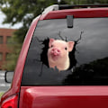 Miniatyrbild 2 av 5: Funny Pig Crackle Car Sticker Trast Window Static Sticker (12inx12in - Style C)