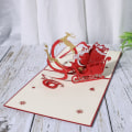 Miniatyrbild 3 av 5: 3D-julkort, popup-julkort, vikta tredimensionella gratulationskort (Deer Christmas)