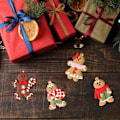 Miniatyrbild 5 av 6: 12-pack Pepparkakor Man-prydnader för julgransdekorationer, 3 tum långa Gingerman hängande berlocker Julgransprydnad semesterdekorationer