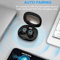 Miniatyrbild 4 av 7: Bluetooth 5.1 hörlurar, 3D Hi-Fi stereo trådlös hörlur IPX7 vattentät, Bluetooth headset med mini case och mikrofon, superlätt,