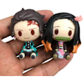 Miniatyrbillede 4 af 5: Style Demon Slayer Anime Kagedekorationsfigurer, PVC Modeldukker Q Version Zenitsu Nezuko Inosuke Actionfigur Statuer