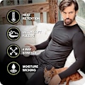 Miniatyrbild 2 av 4: Long Johns thermal för män med fleecefoder för kallt väder (svart, litet)