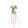 Miniatyrbillede 5 af 6: 12 stk. 109,7 cm Rayon Wisteria Ranker Hængende Blomster Guirlande Snor Hjemmefest Bryllupsdekoration, Lilla
