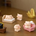 Miniatyrbillede 3 af 6: 8 søde mikro landskabsdekorationer søde grise dekorationer indeholder kun grise landskabs resin håndværk i forskellige størrelser