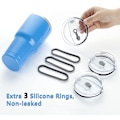 Miniatyrbild 2 av 7: 30 oz glaslock med extra 3 silikonringar, utbyte av glasskydd 3-pack Spillsäkert stänksäkert resemugg lock med halmhål Vit