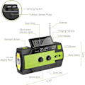 Miniatyrbild 5 av 5: Nödradio, 4000mAh väderradio med handvev och solladdning, 3-växlad LED-ficklampa, SOS-larm, Portable Power Bank, AM/FM/NOAA, Rörelsesensor