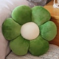 Miniatyrbilde 2 av 3: Blomster Plysj Pynteputer, Blomster Gulvpute for Lesing, Soverom, Se på TV (30 cm, Mørkegrønn)