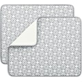 Miniatyrbilde 1 av 6: Oppvaskmatter for kjøkkenbenk, absorberende oppvaskmatte/ristunderlag i mikrofiber for vask, 49,5 x 40,1 cm, sett med 2, grå, blad