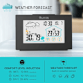 Miniatyrbild 3 av 5: Väderstation, 5” LED Bred Sensor Digital Termometer Hygrometer, Väderklocka Alarm, Trådlös Inomhus Utomhus Hygrometer Termometer med Snooze-funktion
