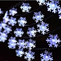 Miniatyrbillede 1 af 5: Solar Snowflake Lyskæde LED Jule Dekorativ Lampe Snefnug Stjernelys Lille Farverig Lampe 12m 100 Lys