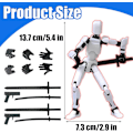 Miniatyrbild 3 av 7: T13 Action Figure, Titan 13 Action Figure, Robot Action Figure, 3D Printed Action[HK] black+white