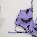 Miniatyrbillede 3 af 6: Stjerne Sol Måne Print Badedragter til Kvinder Krydsende Snøre Triangle Bikini (M)