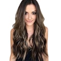 Miniatyrbild 1 av 6: Lång vågig syntetisk peruk för damer med lutning 24 tum Natural Curly W