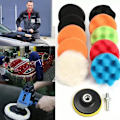 Miniatyrbilde 2 av 6: 7 \"12 stk bilpolerings- og voksingssvamp disk poleringshjulsett svamphjulmontering