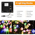 Miniatyrbild 4 av 6: 50 LED Solar String Lights, utomhus och inomhus String Lights, 7M & 8 Modes IP65 Vattentät Fairy Lights för trädgård, flerfärgad