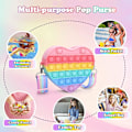 Miniatyrbillede 2 af 6: Fidget Legetøjstaske Push Pop Bubble It 2 i 1 Pung Wallet, Silikone Flerfarvet Sensorisk Skuldertaske, Anti-Stress Legetøjspung til Piger og Børn