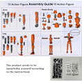 Miniatyrbild 7 av 7: T13 Action Figure, Titan 13 Action Figure, Robot Action Figure, 3D Printed Action[HK] orange+blue