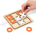 Miniatyrbild 1 av 7: Träskiva Tic Tac Toe Game XO Bordsleksak Klassisk familj för barn