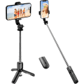 Miniatyrbild 1 av 5: Bärbart Selfie Stick-stativ med trådlös fjärrkontroll, 3 i 1 utdragbar telefonhållare för iPhone 13/12/12 Pro/12 Pro Max/11/11 Pro/X/XR/XS/8/7/6S, Android