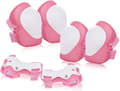 Sportutrustning Barnskydd 6 st Handledsskydd Armbågsskydd Knäskydd (Rosa)