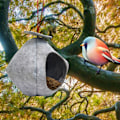 Miniatyrbild 4 av 5: 2 st Filtduk Fågelmatare Rundat tak Design Trädhängande matare