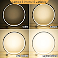 Miniatyrbild 4 av 6: Led sänglampa Dimbar Touch-bordslampa, 3 färger 10 ljusstyrka Modern cirkulär design, metallmaterial, skrivbordsläslampa i sovrummet