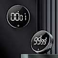 Miniatyrbild 2 av 5: Kökstimer, Countdown Kökstimer för matlagningsträning i kök, digital magnettimer LCD-skärm, rotationskontroll, tidshanteringsverktyg