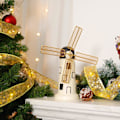 Miniatyrbilde 6 av 6: Gyldne julebånd fe lys, 10 meter, 100 LED lys, batteridrevne kobber fe lys, og bånd sløyfe lys for bryllup jul