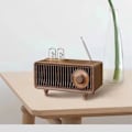Miniatyrbild 6 av 6: AM FM Classic Retro Radio med Bluetooth högtalare, Vintage Wood Bordsradio med diskantkontroll för kök Vardagsrum med vridreglage