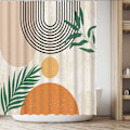 Miniatyrbillede 5 af 5: Abstrakt Bruseforhæng Boho Bue Sol Beige Moderne Minimalistisk Hjem Badekar Badeværelse Forhæng Dekoration Sæt med 12 Kroge Vaskbar Holdbar Polyester