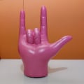 Miniatyrbild 1 av 6: Handdekor Fingergest Staty Rosa Jag älskar dig Sign Modern konst Stativ Ringhållare Skulptur Dekorativa föremål Språkpresenter till par Sovrum Hon