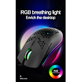 Miniatyrbild 5 av 6: Ultralätt RGB-spelmus | Honeycomb Shell | 65 gram | max 12000 cpi | USB trådbunden | 6 programmerbara knappar | Minne ombord | Anti Slip Gri