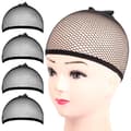 Cap, 4st Black Mesh Cap Net, Stängt hår Mesh Net Peruk Kepsar, Liner Weaving Caps för kvinnor, män, barn