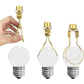 Miniatyrbillede 4 af 6: Shade Harp Base Adapter Kit - Inkluderer trim og skyggeniveller til at holde skyggehardware på plads Pære fjederklemme - 2 pakke (guld)