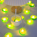 Miniatyrbillede 5 af 7: LED Citronskive Lys Kæde Frugtformet Lanterne Børneværelse Dekorativ Lys Kæde Batteri Lys Orange Lime - Gul Citronskive, USB Model Al