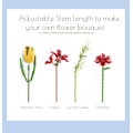 Miniatyrbild 5 av 6: Flower Building Block Kit, Creative DIY Flowers Botanical Collection Byggstensleksak för vuxna Jul Alla hjärtans heminredningskontor Tulips (yellow)