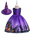 Pikkukuva 1 / 7: Halloween-noidan asu noidanhatulla, lasten haamu kurpitsa kallo A