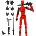 Miniatyrbild 1 av 7: T13 Action Figure, Titan 13 Action Figure, Robot Action Figure, 3D Printed Action[HK] Red