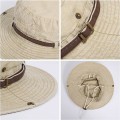 Miniatyrbild 3 av 6: Vikbar solhatt safarihatt för män Anti UV utomhus bergsklättring Resehatt Fisherman Cap Bucket Hat，Khaki