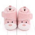 Pikkukuva 1 / 5: Vastasyntyneiden vauvojen lämpimät fleece-mukavat saappaat, liukumaton pohja taaperoille, talvisukat, piirroskengät (3-6 kuukautta, vaaleanpunainen)