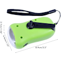 Miniatyrbild 1 av 5: Solar Dynamo Ficklampa, Handvev Uppladdningsbar Ficklampa, Bärbar Solar Power LED Ficklampa för utomhusnödcamping hängande lykta, slumpmässig färg（green