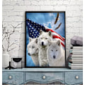 Miniatyrbild 3 av 6: Djurversion vuxen diamond painting , varg vuxen diamantkonstdräkt, 5D DIY full diamond painting 12 storlek * 16 tum