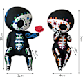 Miniatyrbillede 5 af 5: Sugar Skull Par Statue, Sugar Skull Figur, Resin Håndværk Sød Statue Kranie - Kraniehoved Skelet Figur Statue Display Håndværk, Boligindretning