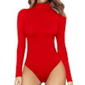 Miniatyrbild 1 av 5: Långärmade turtleneck-tröjor för kvinnor (röd, stor)