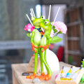 Miniatyrbillede 4 af 5: Frø Figurer Statue Frø Skulptur Frø Elskere Frø til Hjemmekontor Dekoration