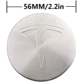 Miniatyrbild 2 av 6: 4st 56 mm (2,2 tum) cirkelbågeform 3D stereo aluminiumlegeringshjul Navkapslar Cover Emblem Märkedekal passar för Tesla Roadster ModelS X 3 Y silvery