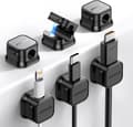 6 Pack Magnetic Cable Clips [Cable Smooth Adjustable] Cord Holder, Under Desk Cable Management, JOYROOM Adhesive Wire Holder Keeper Organizer black