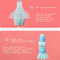 Miniatyrbild 6 av 7: Silikon baby borste set 360 roterande nippel borste set (rosa)